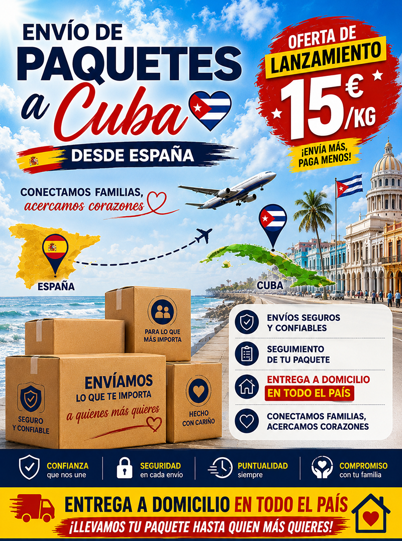 Paquetería y envíos urgentes a Cuba